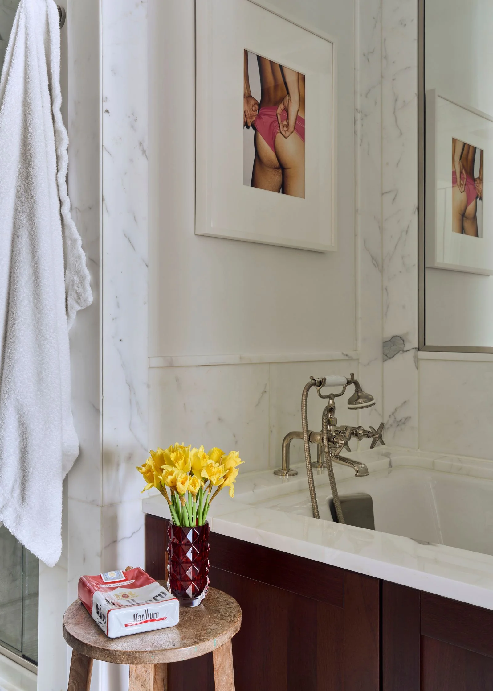 Image may contain Sink Sink Faucet Flower Flower Arrangement Plant Bathing Indoors Interior Design Art and Painting